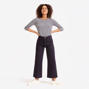 NWT Everlane wide leg crop pant in black